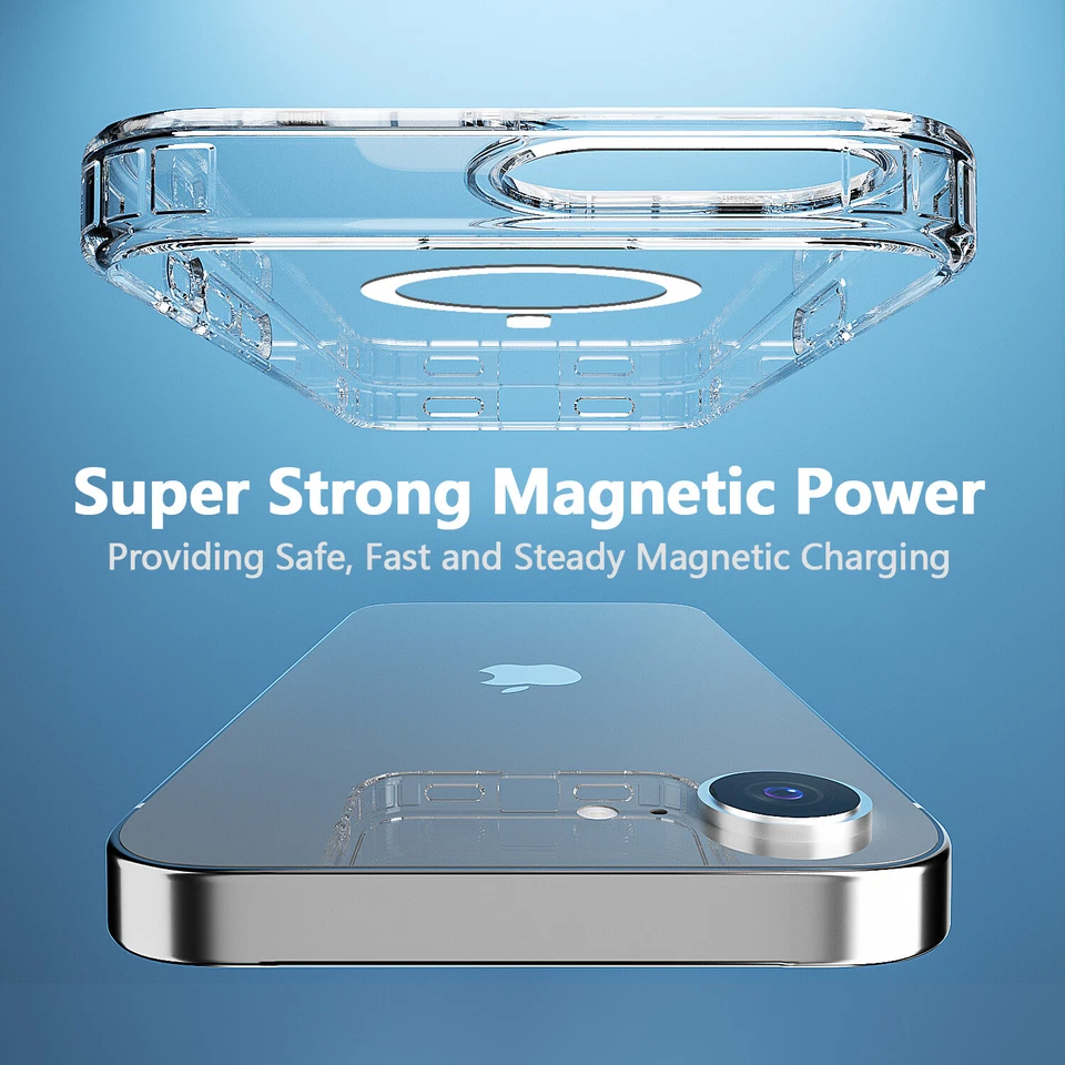 For Apple iPhone 16e 2025 MagSafe Case Clear Shockproof Magnetic Bumper Cover - Image 4 of 4