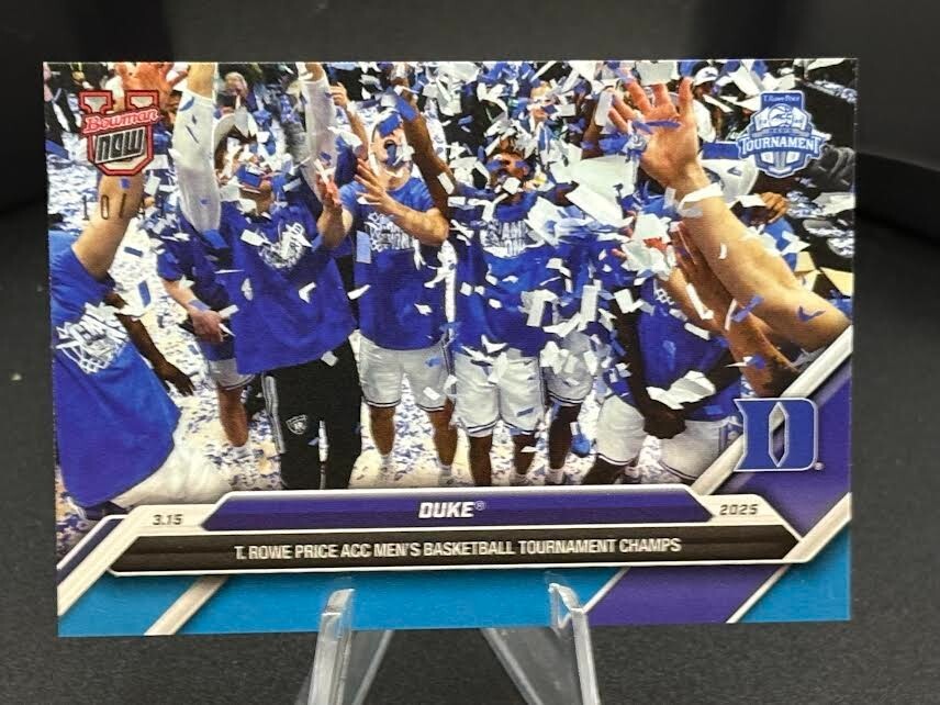 Duke ACC Champs 2024-25 Bowman U NOW Basketball Card 87 Blue Parallel /49