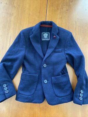 Dal Lago (Italy) NWT Navy Blue 100% Wool Knit Blazer -2T