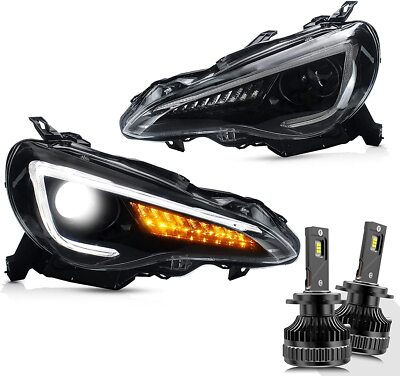 VLAND LED Headlights+D2H HID Bulbs For 2012-2020 Toyota GT86 Subaru BRZ FR-S