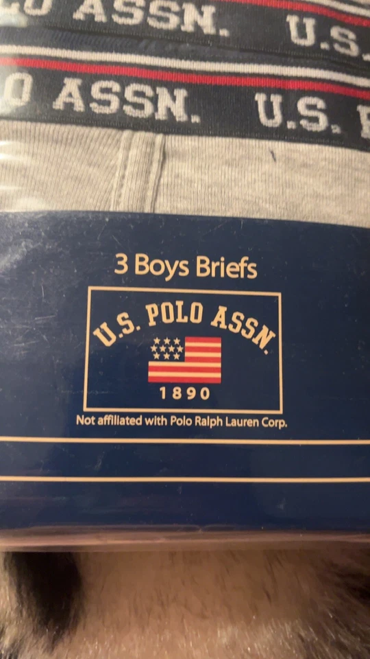 U.S. Polo Assn Boy's Briefs Colors Gray, Blue, & White Size 16/18 - Image 3 of 3