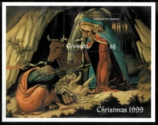 Grenada 1999 - Christmas Art - Souvenir Stamp Sheet - Scott #2902 - MNH