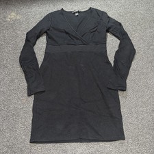 Forever 21 Women Size Medium Black Short Dress Long Sleeve V Neck