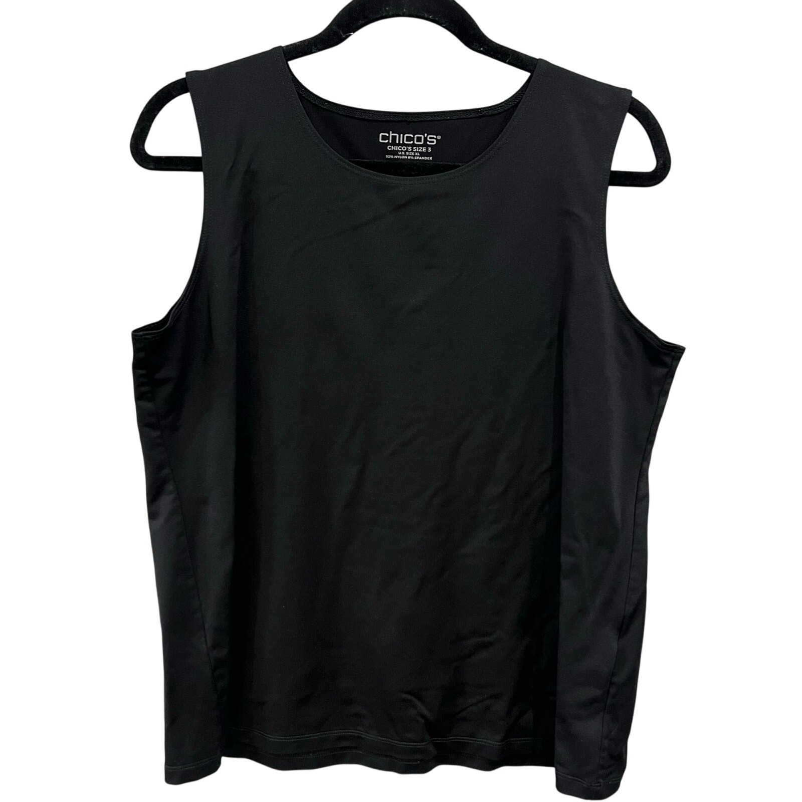Chico's Solid Black Basic Stretch Tank Top Size XL - image 1