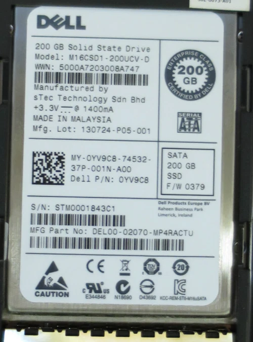 NEW Dell 200GB SSD 1.8" uSATA Enterprise Hard Drive MLC YV9C8 PowerEdge Hot-Plug - Image 4 of 4