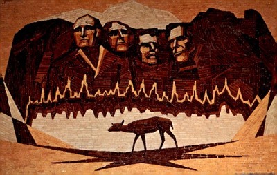 Corn Palace, Mitchell, South Dakota, Mt. Rushmore Monument, 1960s Postcard