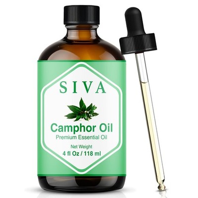 Siva Camphor Essential Oil - 4 Fl Oz   100% Natural 4 (Pack of 1) 