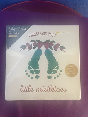 kate & milo Baby's Print Canvas Christmas 2025 Little Mistletoes Keepsake Kit