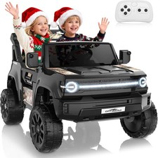 24V 2-Seater Ride on Toys for Big Kids Electric Car w/Remote Control, LED Lights