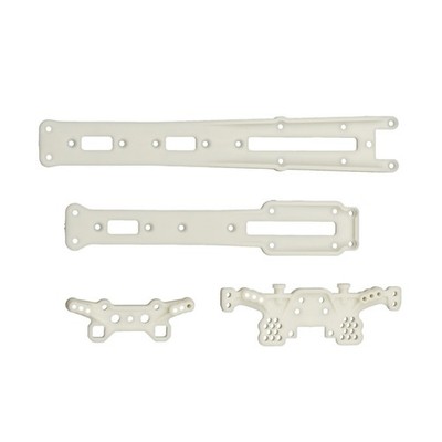 Team Associated DC10 Plastic Shock Towers and Top Deck, Natural / AE72298