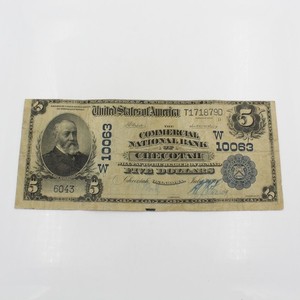 1902 $5 Commercial National Bank of Checotah OK United States Currency #C921-3