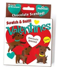 Chocolate Scented Scratch and Sniff 28 Card Valentine Exchange Playful Puppies