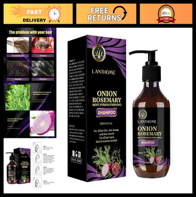 Organic Hair Growth Shampoo with Onion Oil, Rosemary & Black Seed - Prevent Hair