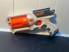 Nerf N-Strike Maverick REV-6 Blaster White Orange Dart Gun Tested Working