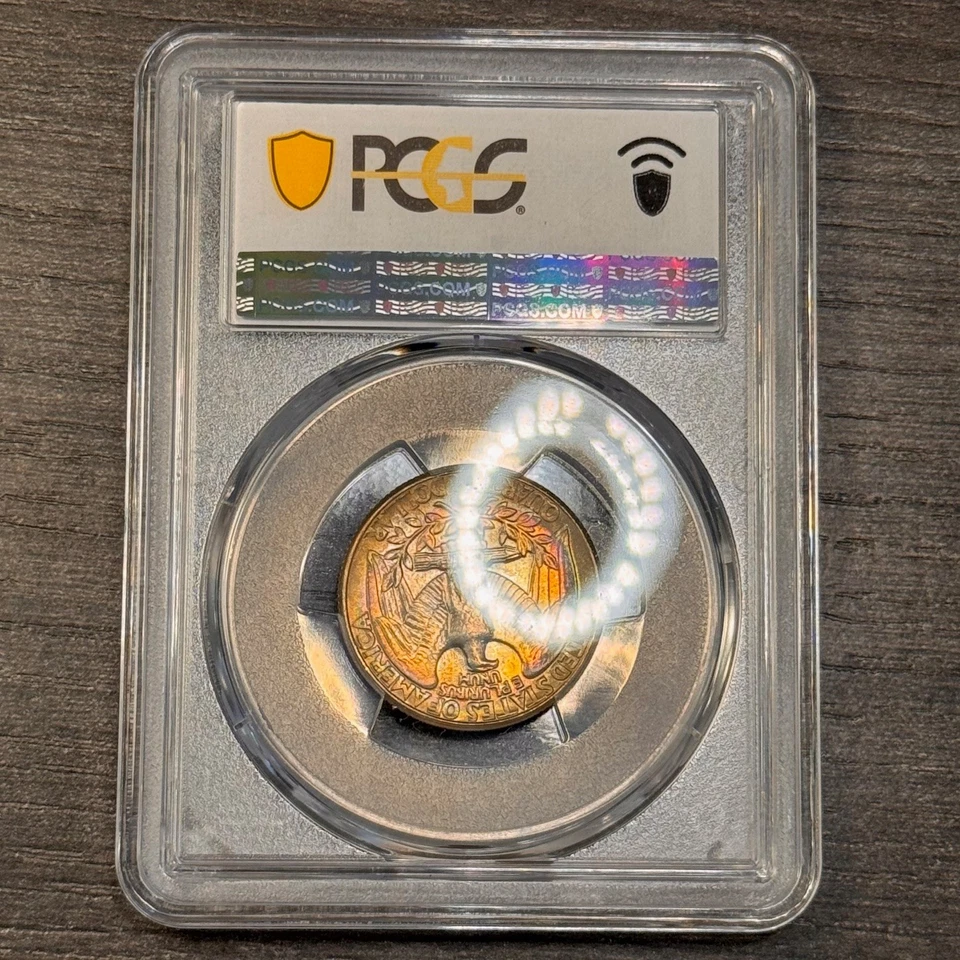 MS66+ 1986-P 25C Washington Quarter, PCGS Trueview- Beautifully Rainbow Toned - Image 4 of 4