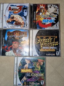 Sega Dreamcast console with Capcom Fighting game collection. 