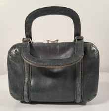 80er Jahre Vintage Koffertasche Leder Mini Koffer Handtasche