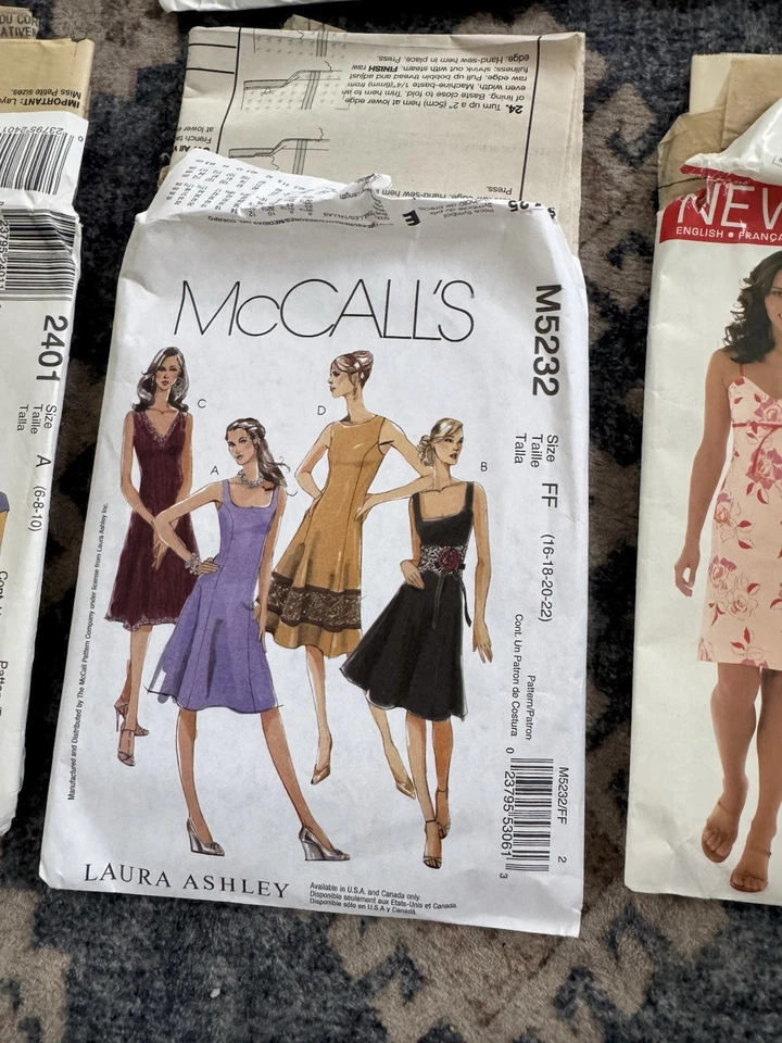 Vintage Sewing Pattern Lot – 9 Patterns + Storage Box – McCall’s, Laura Ashley - Image 4 of 4