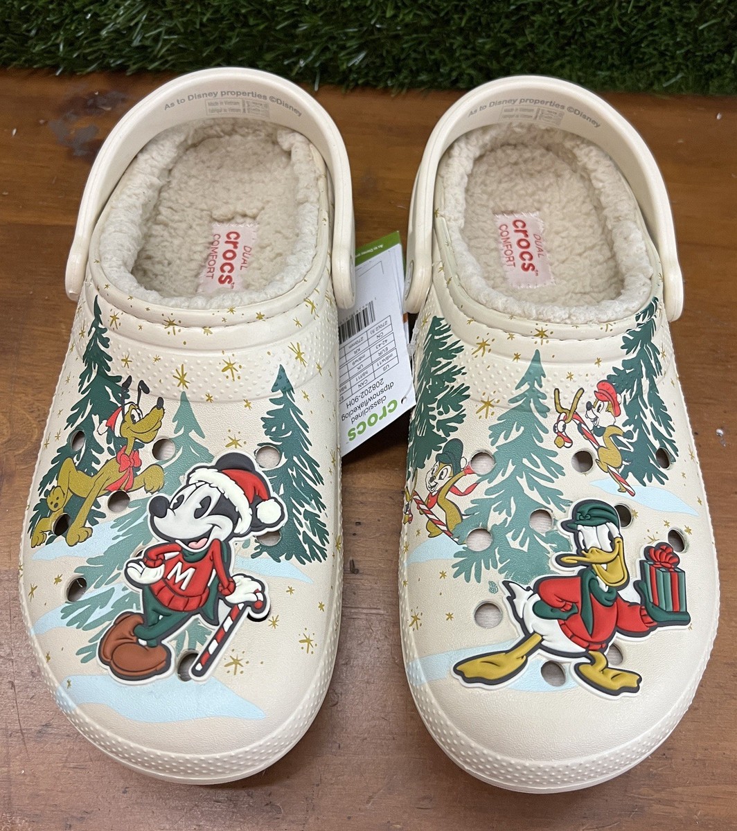 Disney Parks CROCS 2022 Mickey Christmas Holiday Fleece Lined Adult 9M 11W NEW Disney Parks 2022 Mickey Christmas Holiday Fleece Lined  main image 3