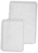 Crochet 2-Piece Bath Rug Set, 21 by 34-Inch and 17 by 24-Inch White