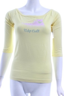 VDP CLUB Print-Shirt Damen Shirt Gr. DE 44 gelb-pink Casual-Look