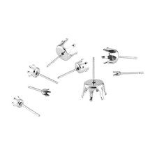 Round Prong Earring Components Sturdy Stainless Steel Findings For Stud Craft