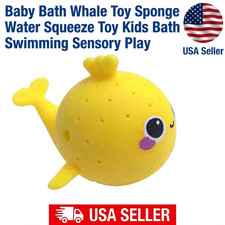 Baby Bath Whale Toy Sponge Water Squeeze Toy Kids Bath Swimming Sensory Play