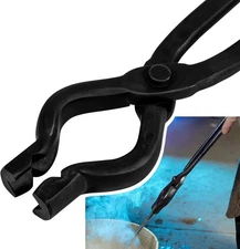 17 inch Blacksmith V-Bit Bolt Tongs Bladesmith Knife Making Wolf Jaw Anvil Forge