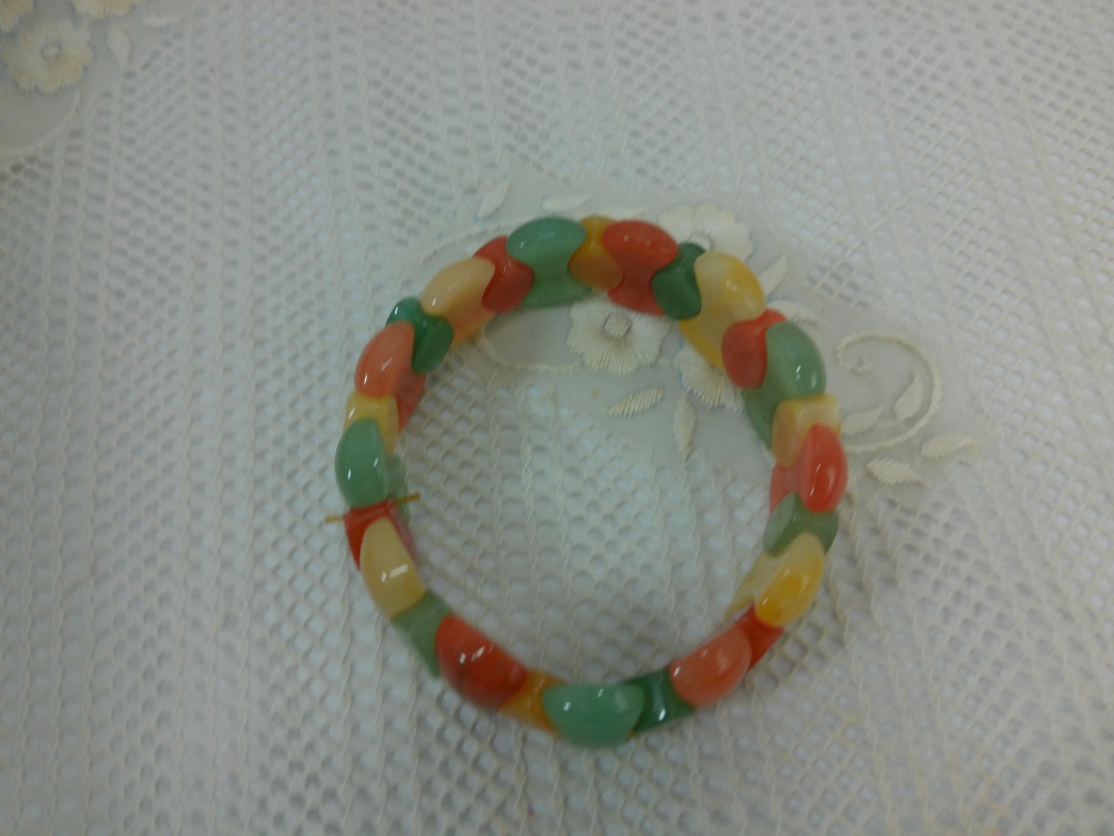Jade Multi Colored Stone Overlapping Circles Chun… - image 16