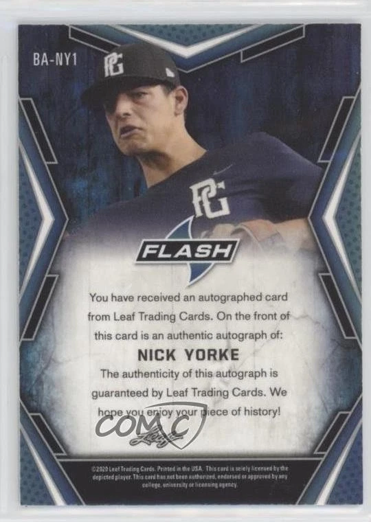 2020 Leaf Flash Nick Yorke #BA-NY1 Auto - Image 2 of 2