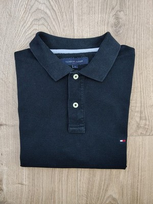  Tommy Hilfiger Herren Poloshirt Halbarm Schwarz - Größe S