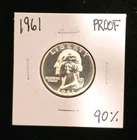 1961 Washington Quarter Proof 90% Silver 25C Uncirculated #R101