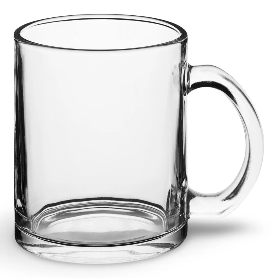 NEW Set Of 2 Clear Glass Coffee Mug Tea Cup With Handle - 11 Oz - Image 2 of 3