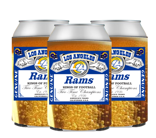 LA Rams Koozies / Can Koozie, 3, 6, and 12 Pack - Picture 5 of 10