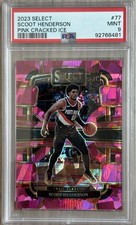 2023 Select Scoot Henderson #77 Pink Cracked Ice RC SP #’d /99 PSA MINT 9