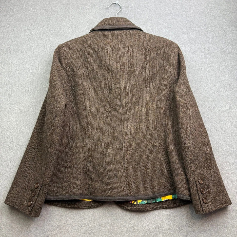 JOULES Tweed Jacket UK 16 Brown Hacking Blazer Herringbone HARBER Country Wool - Image 2 of 4