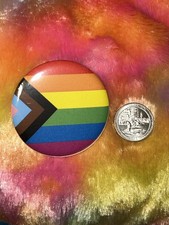 LGBTQ Rainbow Pride Pin Large Button Badge LGBTQ Gay Pride Flag Accessory