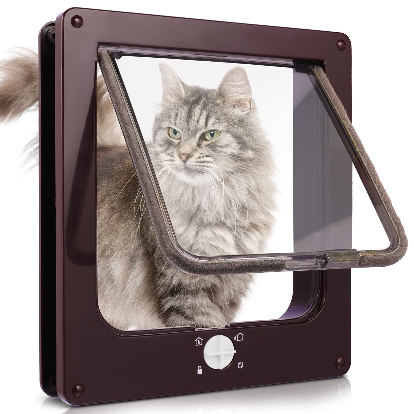 Chatière pour chat magnétique 4 voies universelle porte PVC bois verre