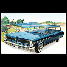 1963 Pontiac Parisienne Safari Station Wagon Original Dlr Promo Postcard Unused 1963 Pontiac Parisienne Safari Station Wagon Original Dlr Promo Postcard Unused