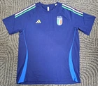 ITALY: 2024-2025 HEAVYWEIGHT COTTON TRAINING FOOTBALL T-SHIRT: ADULTS SIZE XL !!