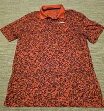 Image of Nike Dri-FIT Victory+ Micro AOP Golf Polo Red Men's Size Medium