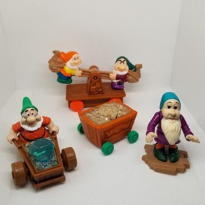 Disney Snow White & Seven Dwarfs Mine Train Teeter Totter Rail Car & Diamond 4pc