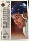 Sylvain Lefebvre Montreal Canadiens autographed card (1992-93 Upper Deck #171) — photo 2