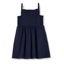 Amazon Essentials Girls' Cotton Strappy Midi Dress, Navy, X-Small