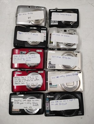 [AS-IS] Lot of 11 Nikon Coolpix Cameras  S, P, E & L Series [AS-IS] GC-6775