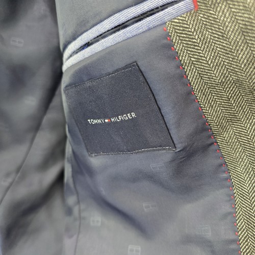 Tommy Hilfiger Blazer Mens 36 S Gray Striped Sport Coat Suit Jacket Stretchy - Picture 4 of 12