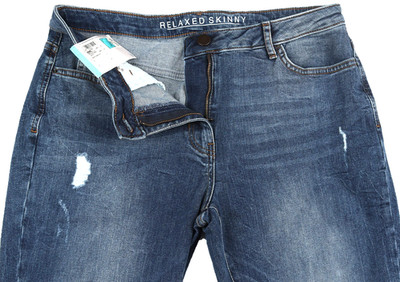 M&S Relaxed Skinny Jeans blau Damengröße 10/14 (kurz/mittel)