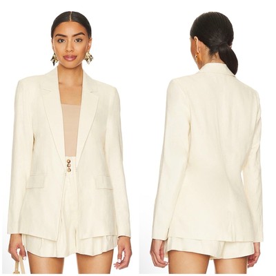 Central Park West Bay Lean Blazer in Ivory Size M