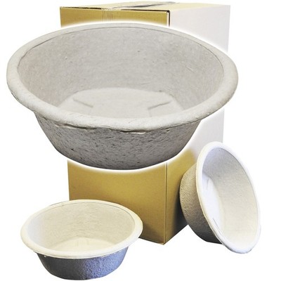 Volle Kiste 100er Pack, Caretex Recycling Zellstoff Allzweck Rundschale 3000ml 
