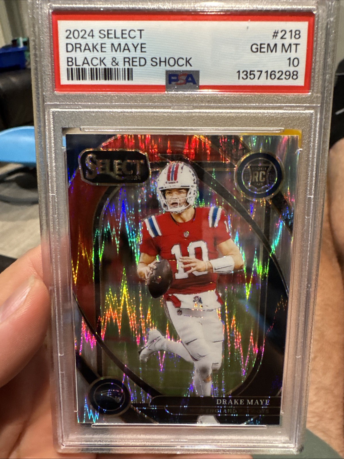 2024 Drake Maye RC Select Club Level Black And Red Shock PSA 10!!!!!